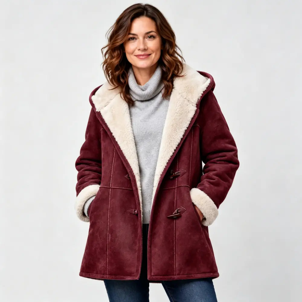 🐏🥼50% OFF💖 Elegantní a teplý dámský kabát z imitace semiše s fleecovou podšívkou, velikosti S-5XL, ležérní zimní bunda