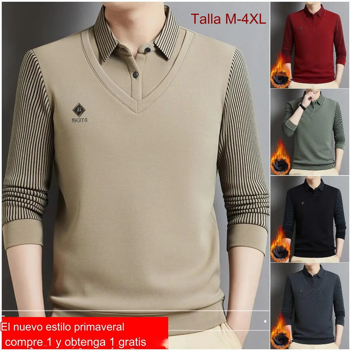 🔥【Compre 1 y obtenga 1 gratis】🔥【M-4XL】Top térmico todo en uno de dos piezas de cachemir premium para hombre