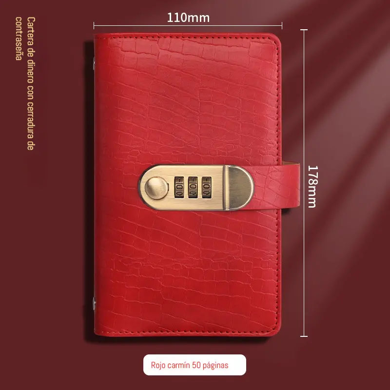 📓💰🔐Se utiliza una libreta protegida con contraseña para guardar cheques, dinero en efectivo, tarjetas bancarias y diversos comprobantes.