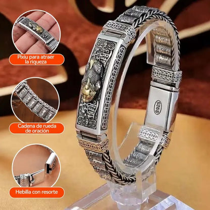🏆😍【Más vendido】2026 nueva pulsera de la fortuna Pixiu hecha a mano de Plata de Ley 925