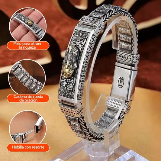 🏆😍【Más vendido】2026 nueva pulsera de la fortuna Pixiu hecha a mano de Plata de Ley 925