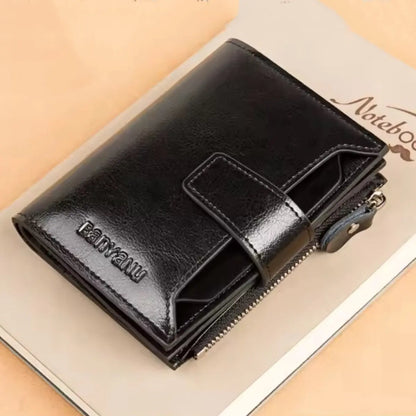 🔥【Oferta especial】 Nueva cartera de mujer de alta gama, cartera corta de piel, múltiples bolsillos