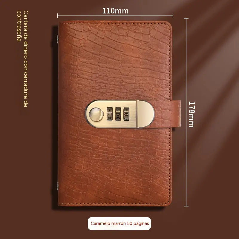 📓💰🔐Se utiliza una libreta protegida con contraseña para guardar cheques, dinero en efectivo, tarjetas bancarias y diversos comprobantes.