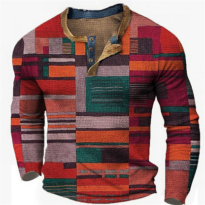 🎁😍[Oferta por tiempo limitado] 👔[S-4XL] Camiseta estampada de manga larga para hombre