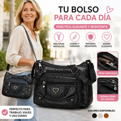 💐¡50% DE DESCUENTO! 🎁Bolso cruzado de PU suave para mujer – Múltiples bolsillos para una organización perfecta 👜🔑
