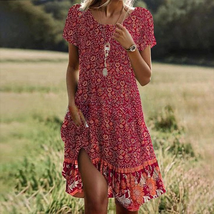 📣【Último día de rebajas】💖【S-3XL】👗Nuevo vestido casual Primavera/Verano 2026 — Cuello redondo con estampado