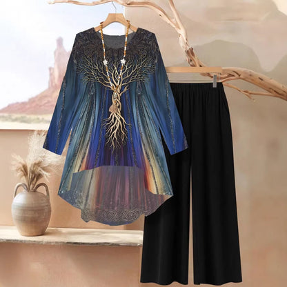 ⏳Oferta por tiempo limitado⏰【50-120 kg】👚Traje casual holgado de mujer con estampado de lunares