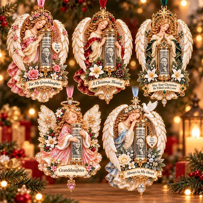 🎁 Juego de 5 piezas ✨ Adornos navideños con ángeles, que también se pueden usar como organizadores de monedas.