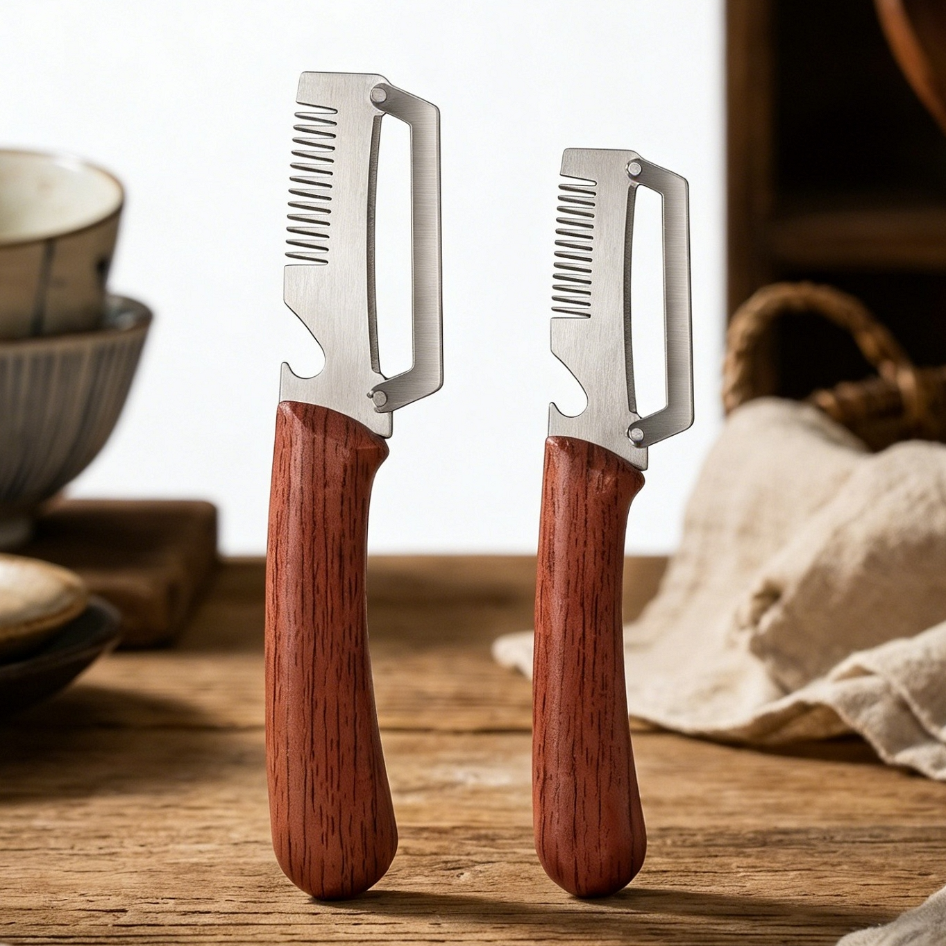 ✅Compra 1, llévate 1 gratis (2 artículos) 🧅🔪 Pelador de cocina multifuncional 3 en 1: ¡Pela, corta y abre botellas! 🔥