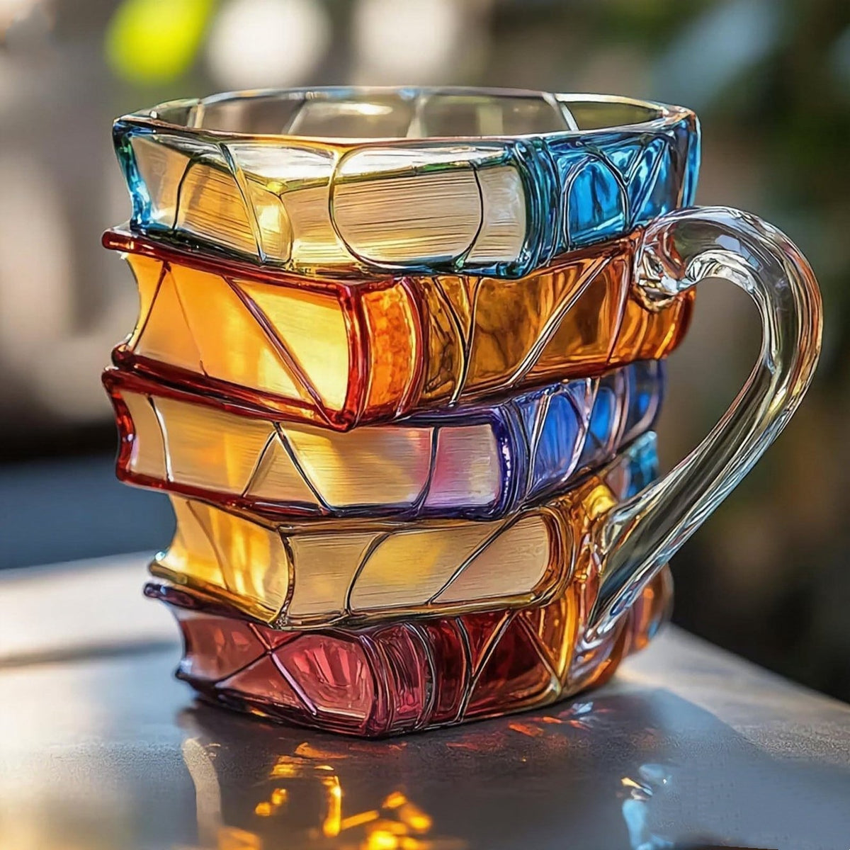 【50 % de descuento por tiempo limitado】📚 Taza de café pintada en 3D con forma de libro.