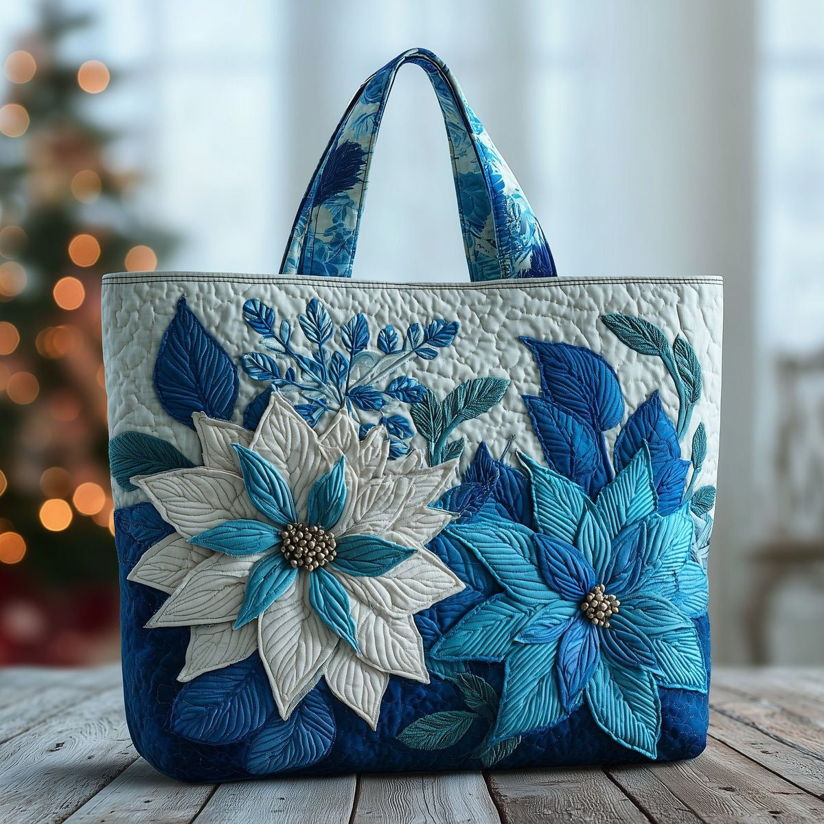 🔥👜Bolsa de mano con diseño floral personalizado (43 cm de ancho, 40 cm de alto)