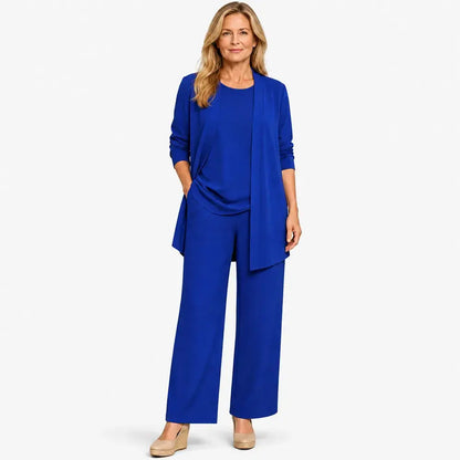 [80% de descuento] Conjunto de verano premium de 3 piezas: cárdigan fluido, top holgado y conjunto deportivo resistente a las arrugas; tallas S-5XL.