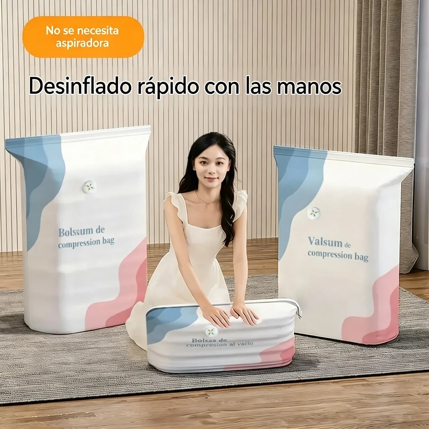 🧳 5 artículos por solo 29 € 💨 Bolsas de almacenamiento al vacío grandes y plegables: No necesitan bomba de aire, excelente sellado, ideales para ahorrar espacio en tu maleta y en casa ✈️