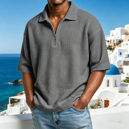 【S-4XL】Nueva colección de verano 2026: Polo de manga corta para hombre de color liso - Pago contra entrega