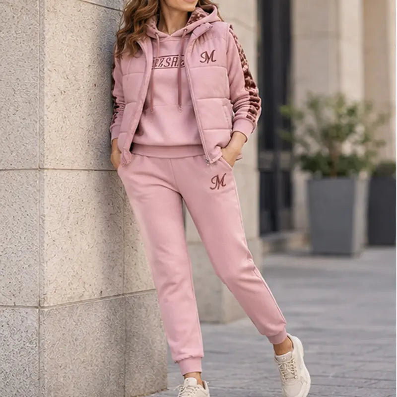 🔥🔥【Camiseta + Chaleco + Pantalones】Elegante conjunto de 3 piezas abrigado para otoño e invierno