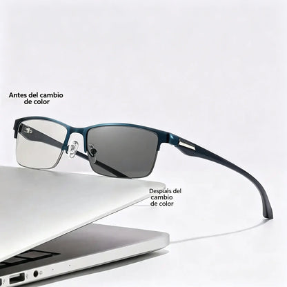 Nuevas gafas de lectura semial-aire para adultos de mediana y avanzada edad, que combinan características de enfoque variable, multifocalidad, fotocromía y protección contra la luz azul.