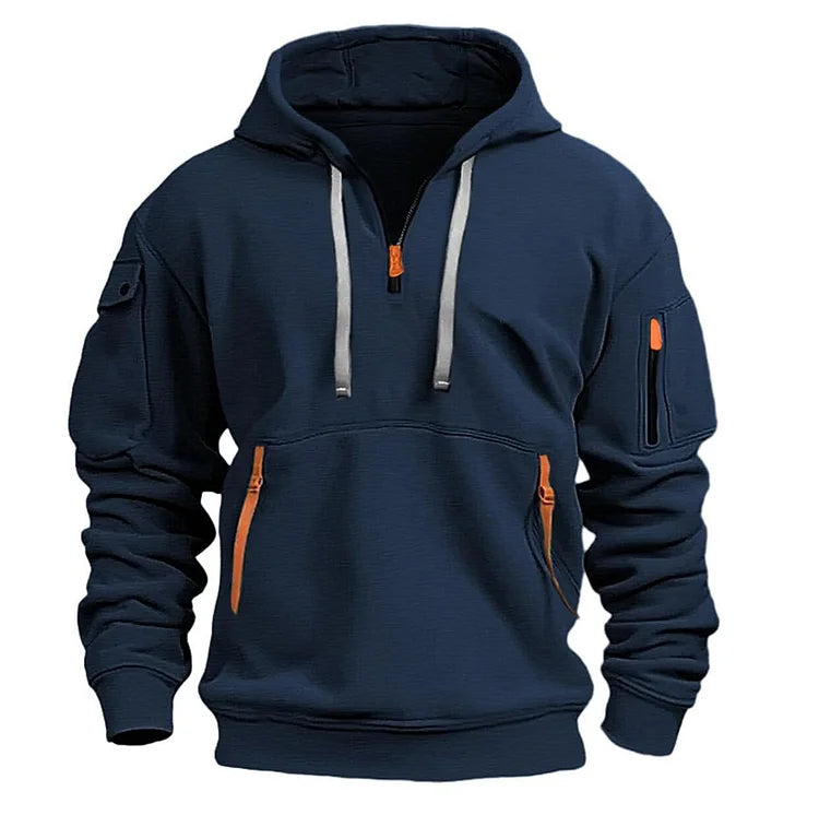 👕[Oferta por tiempo limitado: 47 % de descuento] Novedad para otoño/invierno [Tallas S-5XL] Sudadera con cremallera y multibolsillos para hombre – Envío gratuito