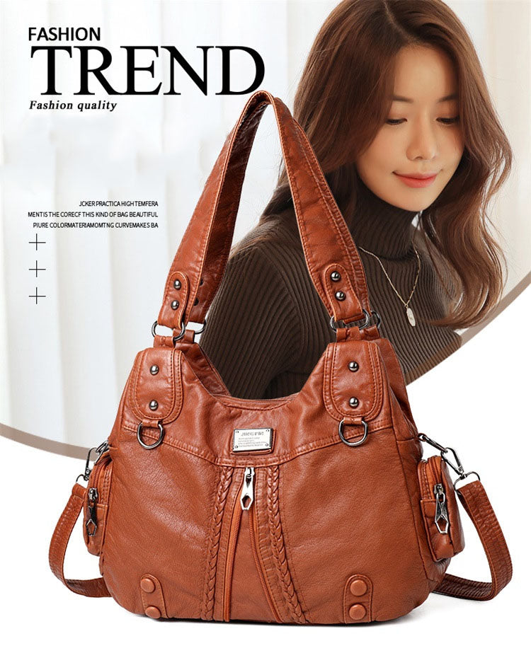 👜【45% DE DESCUENTO】Nuevo bolso de hombro de cuero suave de gran capacidad 2026