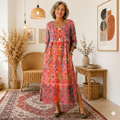 👗【Último día: 50% de descuento】Vestido estampado para mujer, ligero y transpirable.