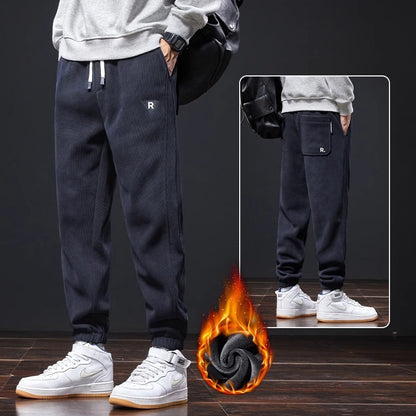 🔥【M-5XL】👖Nuevos pantalones de invierno para hombre: pana gruesa con forro de terciopelo; pantalones cálidos y casuales.