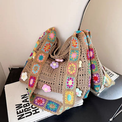 📢📢¡50% DE DESCUENTO! ⏰Bolso de hombro étnico de crochet para mujer