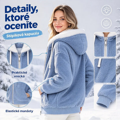 ☃️Limitovaná sleva 39%❄️【S-5XL】Dámská bunda 2026 s kontrastními pruhy z hustého plyše