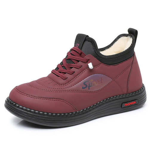 👟【35-41】Νέα χειμωνιάτικα βελούδινα και χοντρά αντιολισθητικά παπούτσια για μαμάδες, μοντέρνα και ευέλικτα ζεστά βαμβακερά παπούτσια, χιονομπότες με μαλακή σόλα