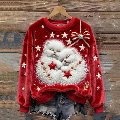 💥🍁【Promociones recientes y populares】🔥【S-5XL】Suéter navideño de franela para mujer decorado con varios patrones hermosos