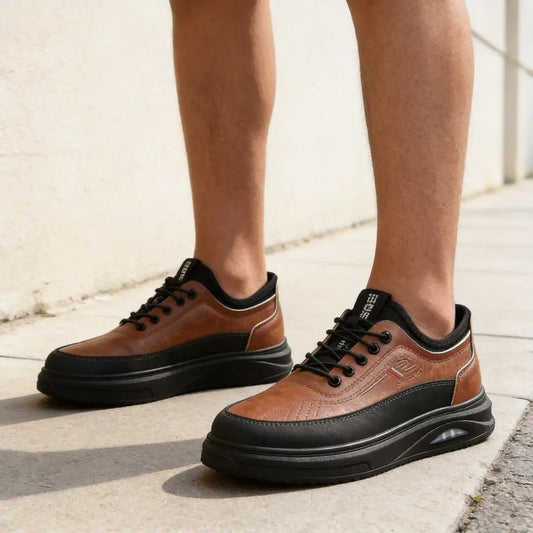 🔥Último día 【Descuento 50%】👞【39-44】Zapatillas deportivas casuales de cuero genuino impermeables para hombre