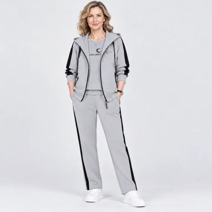 【M-4XL】Conjunto de 3 piezas para mujer 2026: incluye sudadera con capucha, ideal para otoño e invierno, corte holgado, estilo deportivo, tallas grandes, pensado para mamás