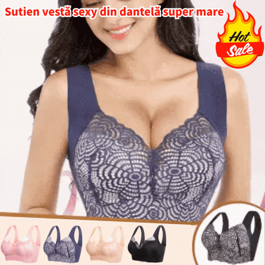 ✨【Paquete de 3】👙【40 kg-110 kg】Sujetador de encaje sexy súper grande 🔥49 % de descuento