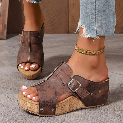 【50% OFF】Dámské módní sandály s otevřenou špičkou na platformě