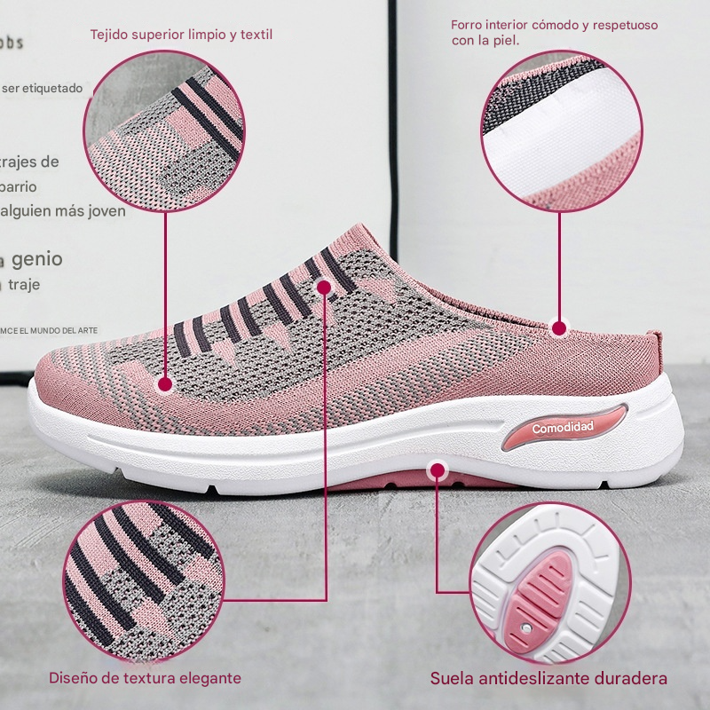 【36-41】🔥Última oferta: 50% de descuento en zapatillas de malla sin cordones, cómodas y ligeras para mujer.