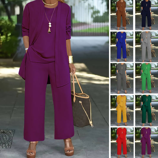 🧥【S-5XL】 Elegante conjunto de 3 piezas para mujer con corte holgado🍂