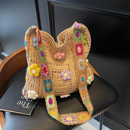 📢📢¡50% DE DESCUENTO! ⏰Bolso de hombro étnico de crochet para mujer