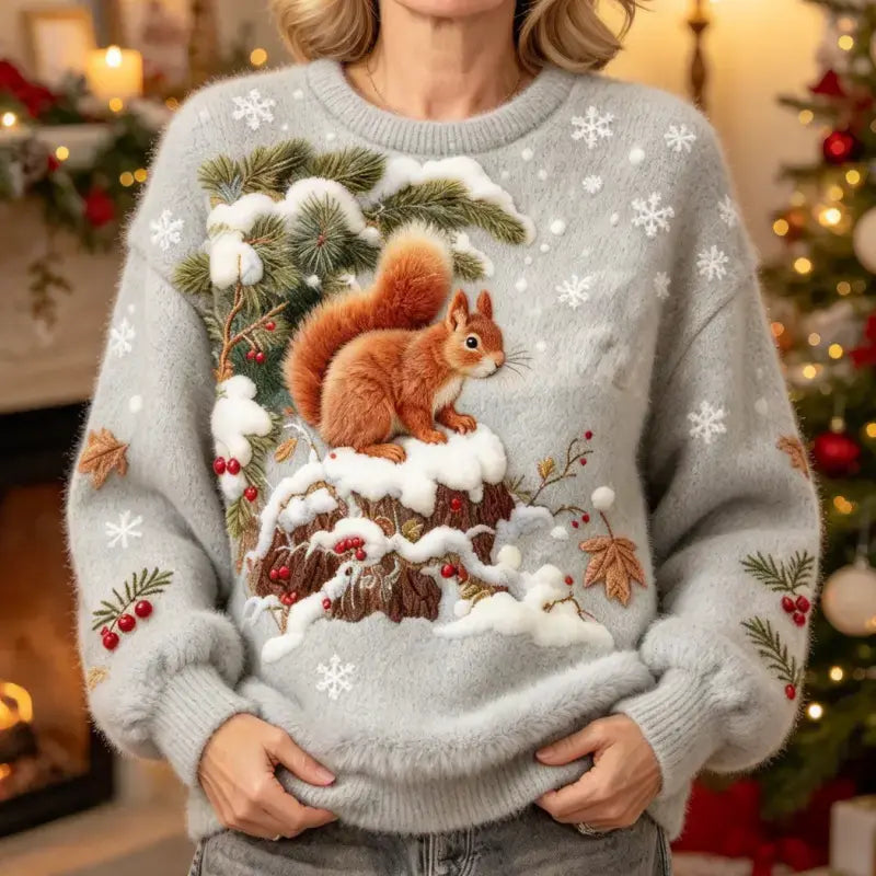 💥🍁【Promociones recientes y populares】🔥【S-5XL】Suéter navideño de franela para mujer decorado con varios patrones hermosos