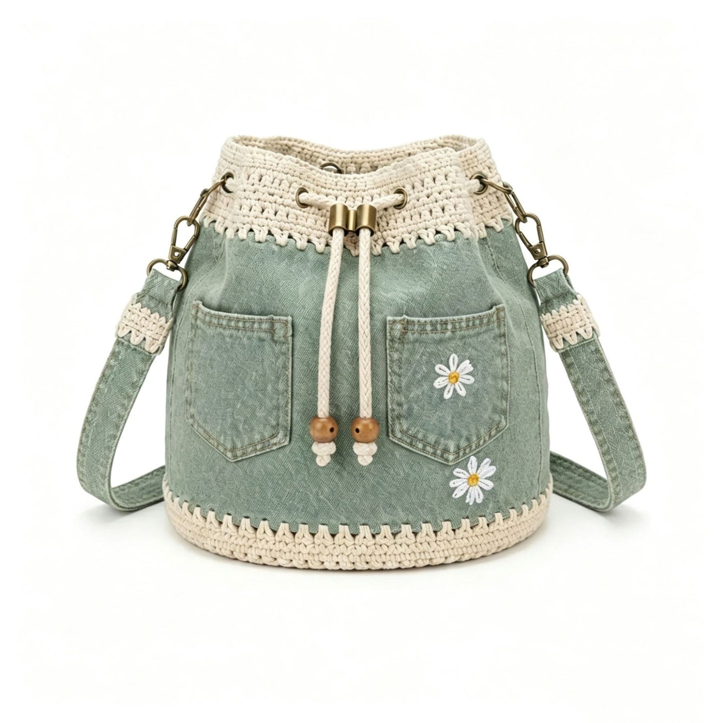Bolso de mezclilla trenzada estilo boho que complementará cualquier atuendo ✨