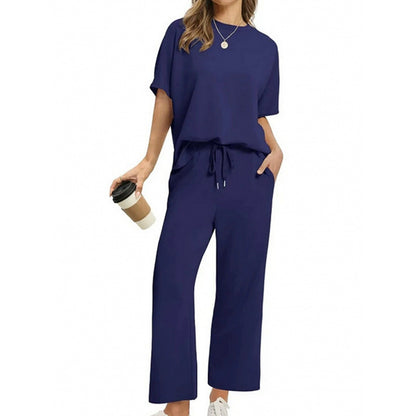 ✨ Tendencia ahora ✨ Conjunto de 2 piezas: top elegante y pantalón a juego para mujer