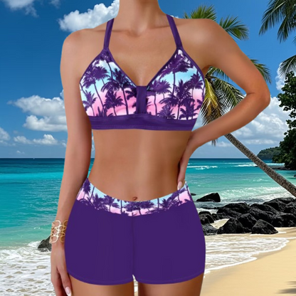 🏖️👙🌴 Mintás fürdőruha, tökéletes tengerparti nyaraláshoz - gyorsan száradó, kényelmes és légáteresztő ✨