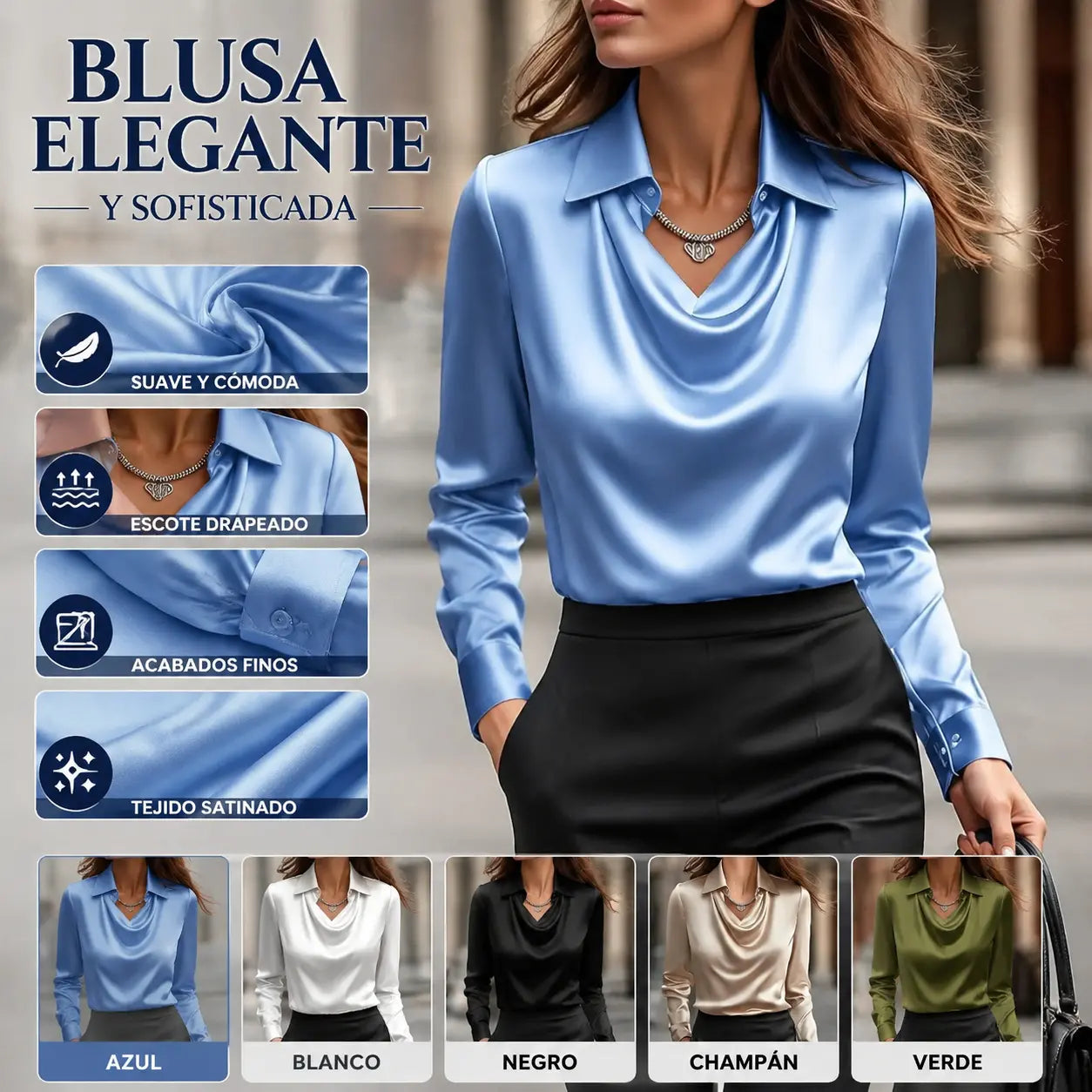 ✨【50% de descuento por tiempo limitado】【S-3XL】【40-100 kg】Elegante camisa estampada de mujer con cuello