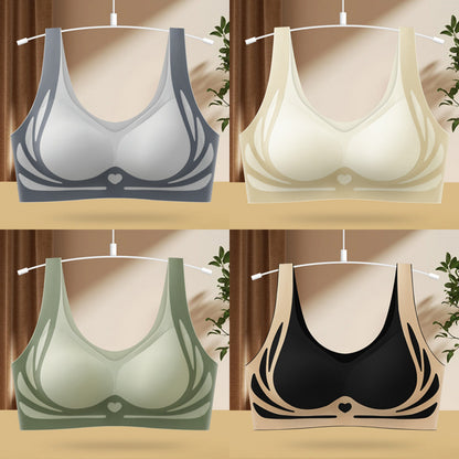 😍【Paquete de 4】Sujetador de una pieza sin aros para mujer❤️【40-85 kg】