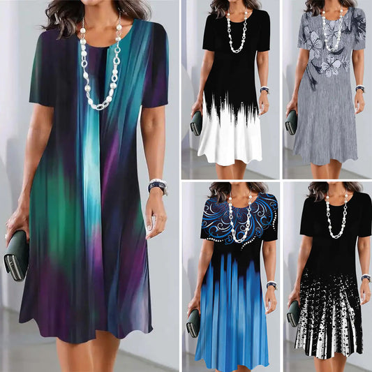 【S-5XL】Elegante vestido retro de cuello redondo