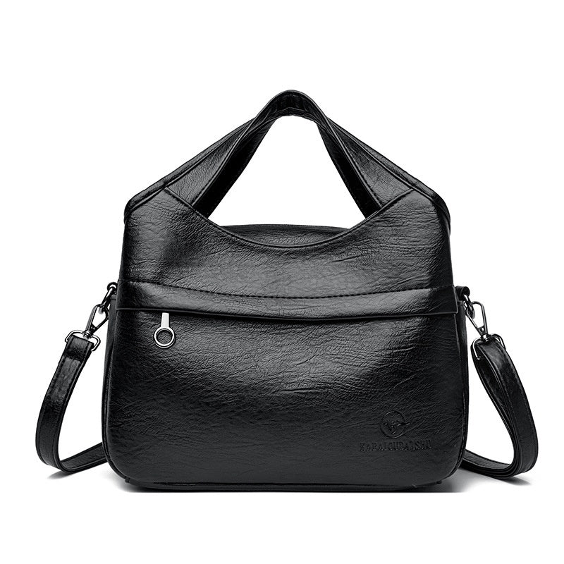 👜Bolso de hombro retro de gran capacidad para mujer, sencillo y versátil, de color sólido, bolso de viaje informal de piel suave de alta calidad.