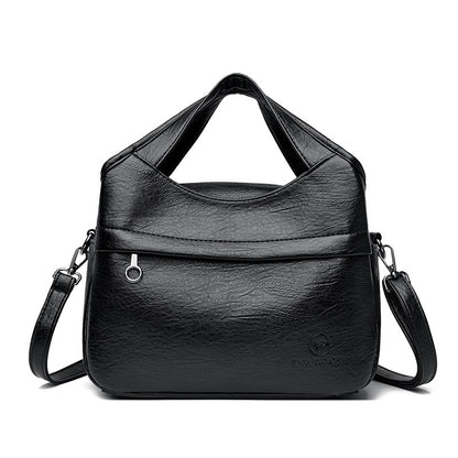 👜Bolso de hombro retro de gran capacidad para mujer, sencillo y versátil, de color sólido, bolso de viaje informal de piel suave de alta calidad.