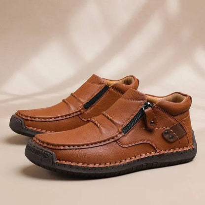 👞【38-48】Pánské řidičské boty, vyrobené z vysoce kvalitní kůže, ručně vyrobené, protiskluzové - široká špička, podpora klenby ✅️Dobírka