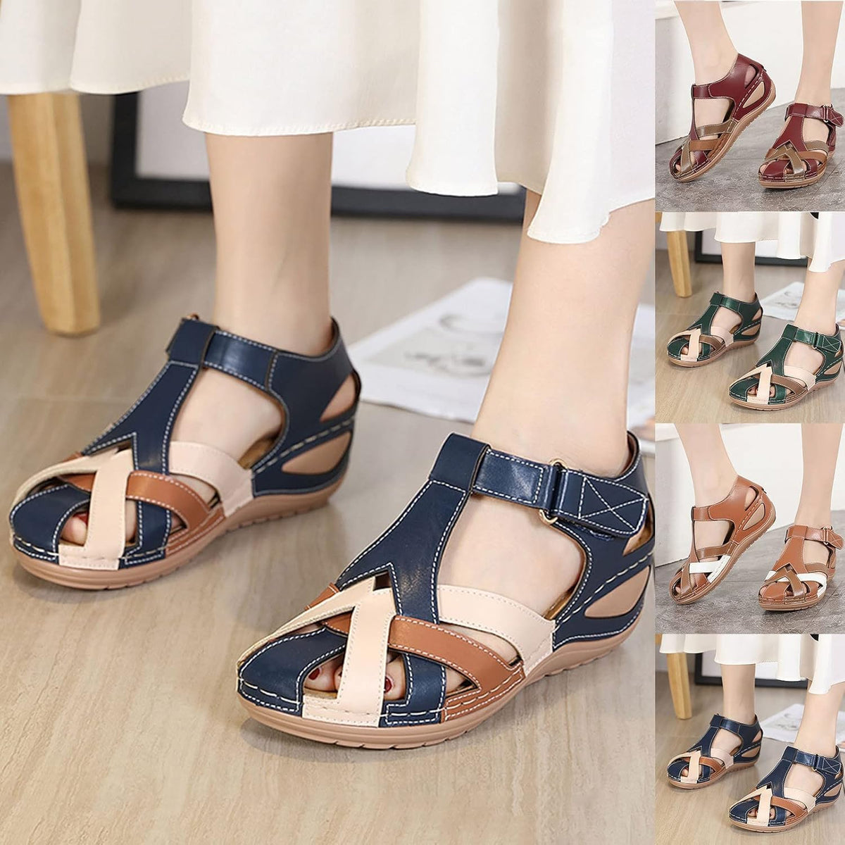 ✨🩰【Oferta de temporada】【35–43】Sandalias romanas cómodas para mujer de cuero suave – Oferta limitada a precio reducido
