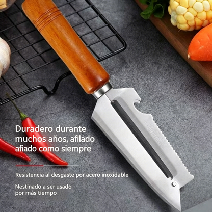 🥕 ¡Compra 2 y llévate 2 gratis! ✨ Pelador de cocina multifuncional: fabricado en acero inoxidable con mango ergonómico, ideal para frutas, verduras y carne 🔪
